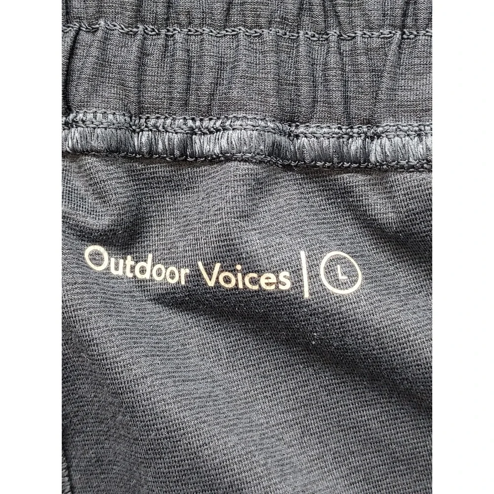 Outdoor Voices Men Sweatpant L Black Elastic Waist Drawstring Stretch Activewear